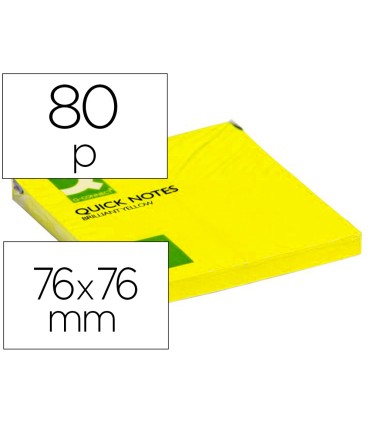 Bloc de notas adhesivas quita y pon q connect 76x76 mm amarillo neon 80 hojas