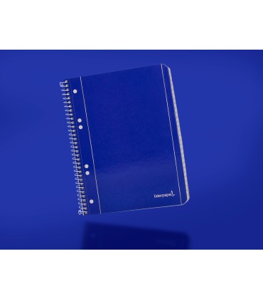 Cuaderno espiral liderpapel a5 micro serie azul tapa blanda 80h 75 gr liso 6taladros azul