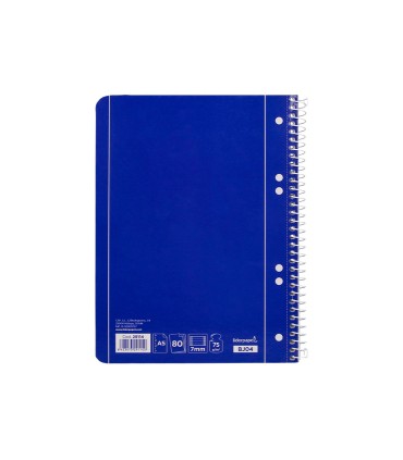 Cuaderno espiral liderpapel a5 micro serie azul tapa blanda 80h 75 gr horizontal 6 taladros azul