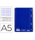 Cuaderno espiral liderpapel a5 micro serie azul tapa blanda 80h 75 gr cuadro5mm 6 taladros azul