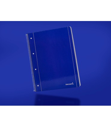 Cuaderno espiral liderpapel a4 micro serie azul tapa blanda 80h 75 gr liso con margen 4 taladros azul