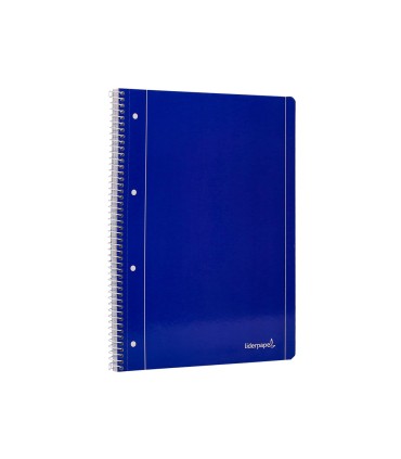 Cuaderno espiral liderpapel a4 micro serie azul tapa blanda 80h 75 gr liso con margen 4 taladros azul