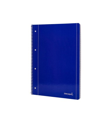 Cuaderno espiral liderpapel a4 micro serie azul tapa blanda 80h 75 gr liso con margen 4 taladros azul