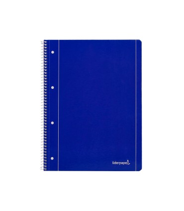 Cuaderno espiral liderpapel a4 micro serie azul tapa blanda 80h 75 gr liso con margen 4 taladros azul