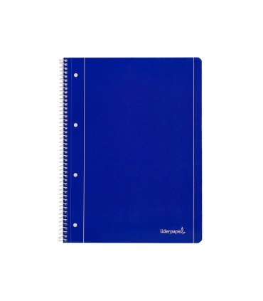 Cuaderno espiral liderpapel a4 micro serie azul tapa blanda 80h 80 gr horizontal con margen 4 taladros azul