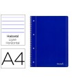 Cuaderno espiral liderpapel a4 micro serie azul tapa blanda 80h 80 gr horizontal con margen 4 taladros azul