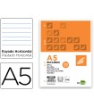 Recambio liderpapel a5 100 h 100g/m2 horizontal con margen 6 taladros