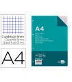 Recambio liderpapel a4 100 hojas 100g/m2 cuadro 5mm con margen 4 taladros