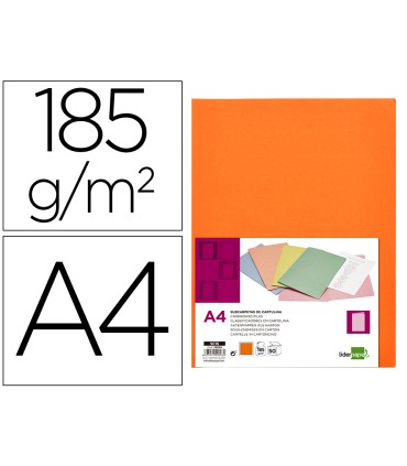 Subcarpeta liderpapel a4 naranja intenso 180g m2