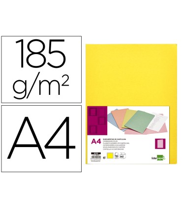 Subcarpeta liderpapel din a4 amarillo intenso 180g m2