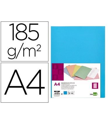 Subcarpeta liderpapel din a4 celeste intenso 180g m2