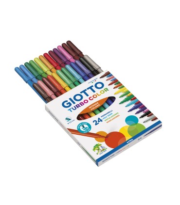 Rotulador giotto turbo color caja de 24 colores lavables con punta bloqueada