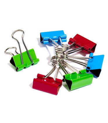 Pinza metalica q connect reversible 19 mm caja de 6 unidades colores surtidos