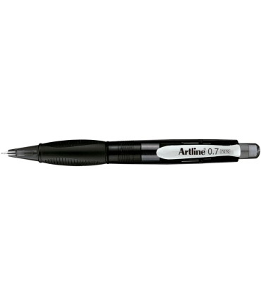 Portaminas artline retractil sujecion de caucho translucido 07 mm cuerpo negro