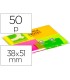 Bloc de notas adhesivas quita y pon q connect 38x51 mm con 50 hojas fluorescentes pack de 4 unidades