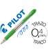 Boligrafo pilot super grip verde claro retractil sujecion de caucho tinta base de aceite