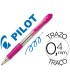 Boligrafo pilot super grip rosa retractil sujecion de caucho tinta base de aceite