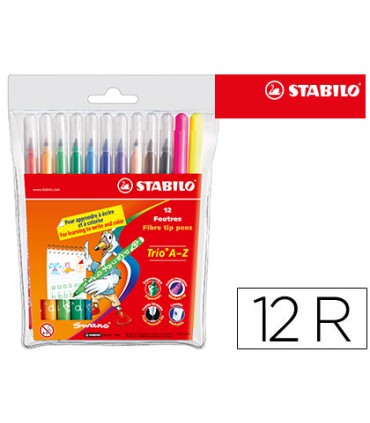 Rotulador stabilo trio a z bolsa de 12 unidades colores surtidos