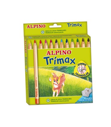 Lapices de colores alpino trimax caja de 12 colores surtidos