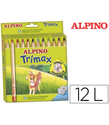 Lapices de colores alpino trimax caja de 12 colores surtidos