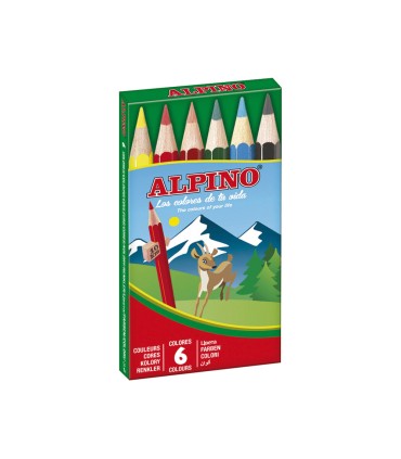 Lapices de colores alpino 651 caja de 6 colores cortos