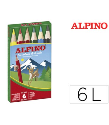 Lapices de colores alpino 651 caja de 6 colores cortos