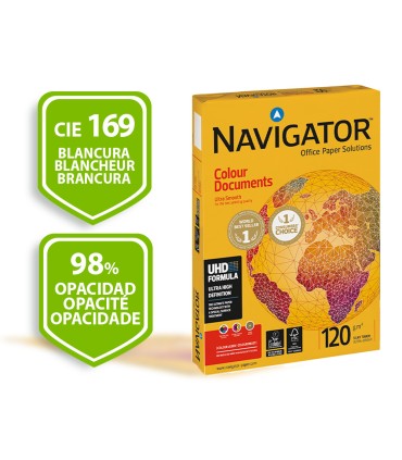 Papel fotocopiadora navigator din a4 120 gramos paquete de 250 hojas