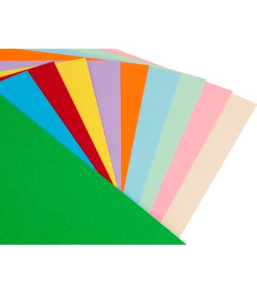 Papel color liderpapel a4 80gr 10 colores surtidos paquete de 100 hojas