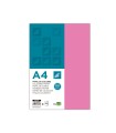 Papel color liderpapel a4 80gr rosa paquete de 100 hojas