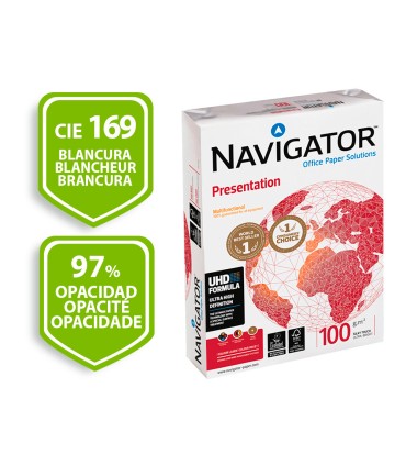 Papel fotocopiadora navigator din a4 100 gramos papel multiuso ink jet y laser paquete de 500 hojas