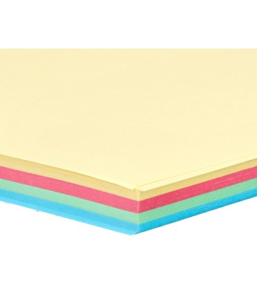 Papel color liderpapel a4 80gr 4 colores surtidos paquete de 100 hojas