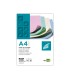 Papel color liderpapel a4 80gr 4 colores surtidos paquete de 100 hojas