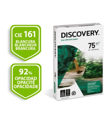 Papel fotocopiadora discovery din a4 75 gramos papel multiuso ink jet y laser paquete de 500 hojas