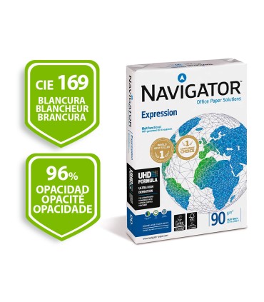 Papel fotocopiadora navigator din a3 90 gramos papel multiuso ink jet y laser paquete de 500 hojas