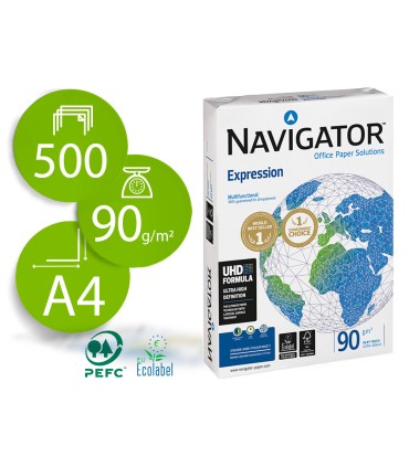 Papel fotocopiadora navigator din a4 90 gramos paquete de 500 hojas