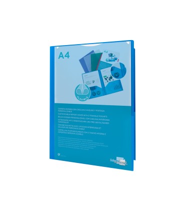 Carpeta liderpapel dossier dos bolsas canguro 45682 polipropileno din a4 azul