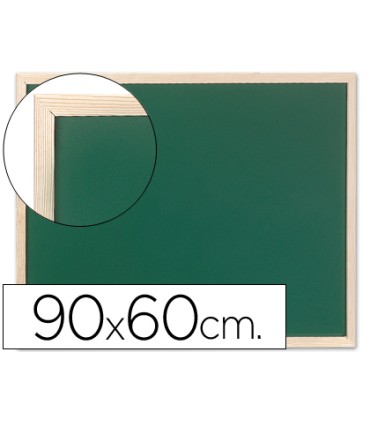 Pizarra verde q connect marco de madera 90x60 cm sin repisa