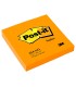 Bloc de notas adhesivas quita y pon post it 76x76 mm naranja neon con 100 hojas