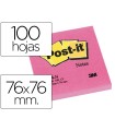 Bloc de notas adhesivas quita y pon post-it 76x76 mm fucsia neon con 100 hojas