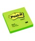 Bloc de notas adhesivas quita y pon post it 76x76 mm verde neon con 100 hojas