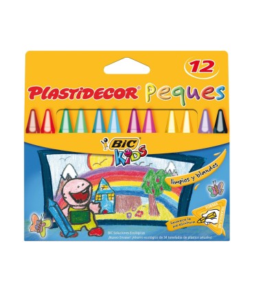 Lapices cera plastidecor peques caja de 12 colores surtidos