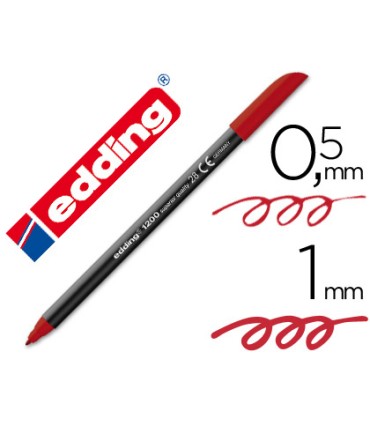 Rotulador edding punta fibra 1200 rojo ingles n28 punta redonda 05 mm