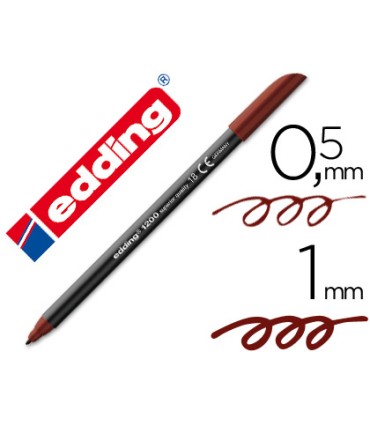 Rotulador edding punta fibra 1200 marron oscuro n 18 punta redonda 05 mm