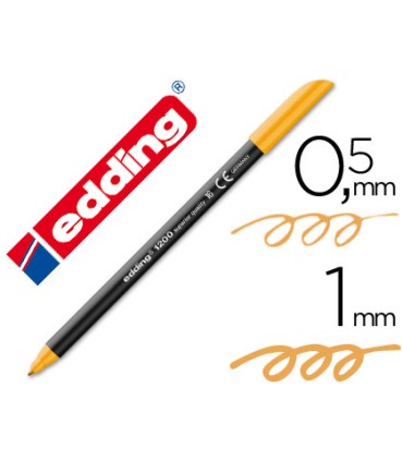 Rotulador edding punta fibra 1200 naranja claro n16 punta redonda 05 mm