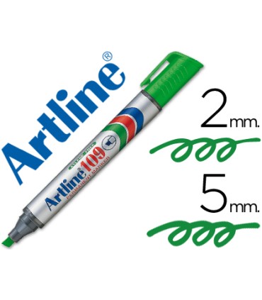 Rotulador artline marcador permanente 109 verde punta biselada