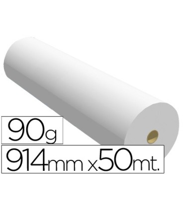 Papel reprografia para plotter 914mmx50mt 90gr impresion ink jet