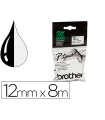 Cinta brother mk-231 blanco-negro 12mm longitud 8 mt