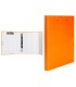 Carpeta de 4 anillas 25mm redondas liderpapel folio carton forrado paper coat naranja con miniclip y solapas