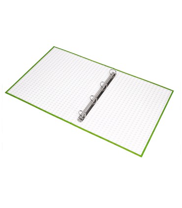 Carpeta de 4 anillas 25mm mixtas liderpapel folio cartonforrado paper coat verde frosty