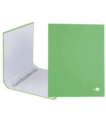 Carpeta de 4 anillas 25mm mixtas liderpapel folio cartonforrado paper coat verde frosty